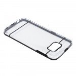 Wholesale Samsung Galaxy S6 Edge Transparent Gummy Hybrid Case (Black)